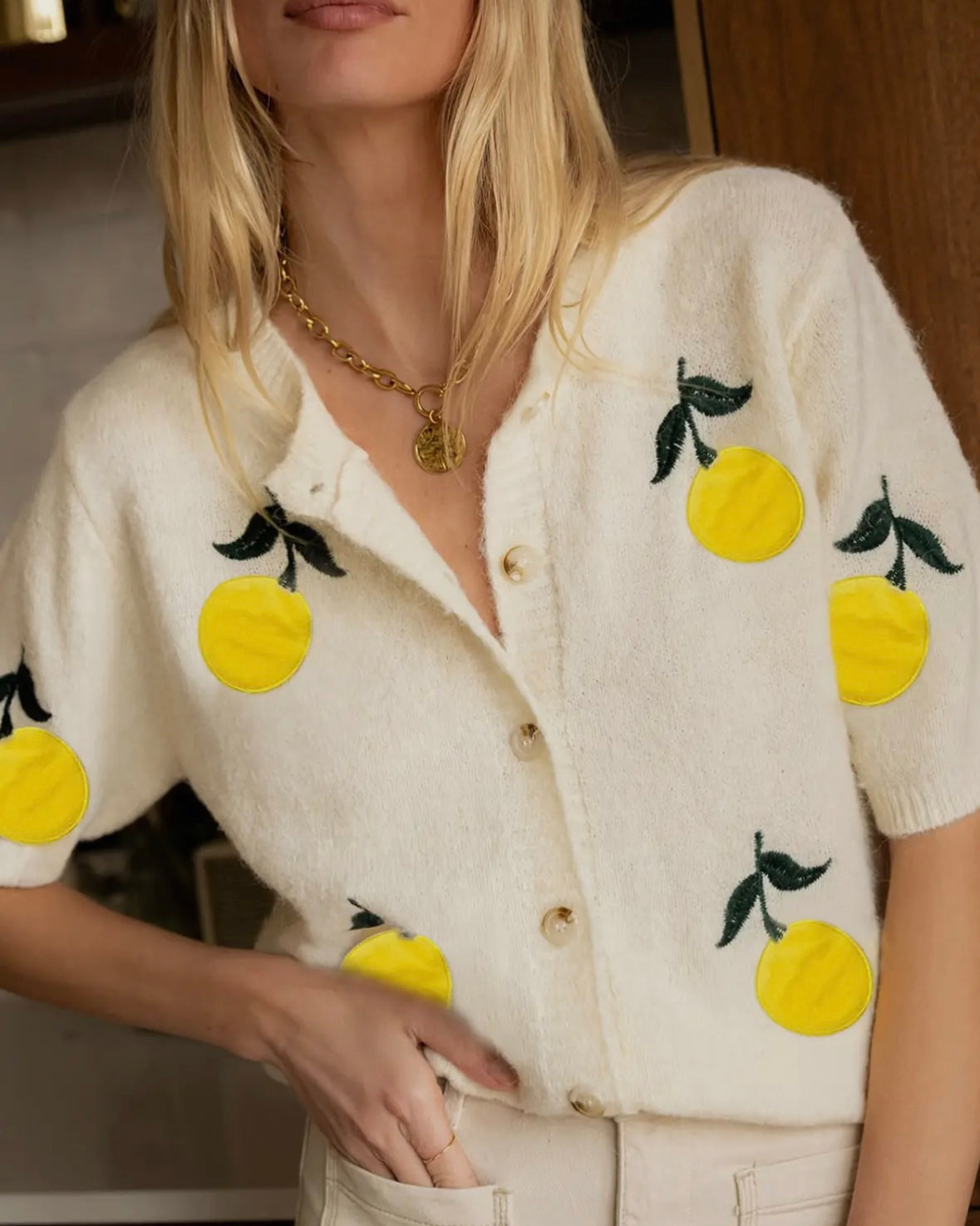 Lemon Spritz Short Sleeve Cardigan