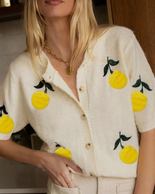 Lemon Spritz Short Sleeve Cardigan