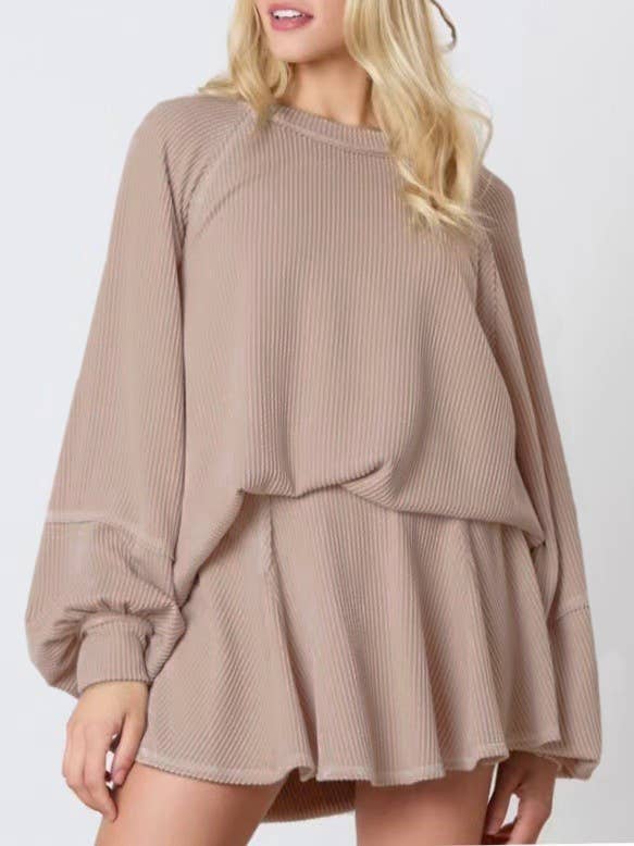 Striped Sweatshirt & Mini Skort Set